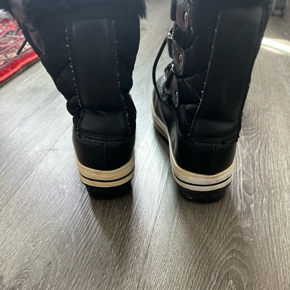 Black Winter Boots with Fur Lining - Picture 5 of 8